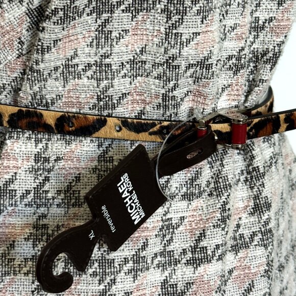 Michael Kors Belt XL Women's Royal Leopard Multicolor Brown Leather Metal Buckle - Picture 11 of 12